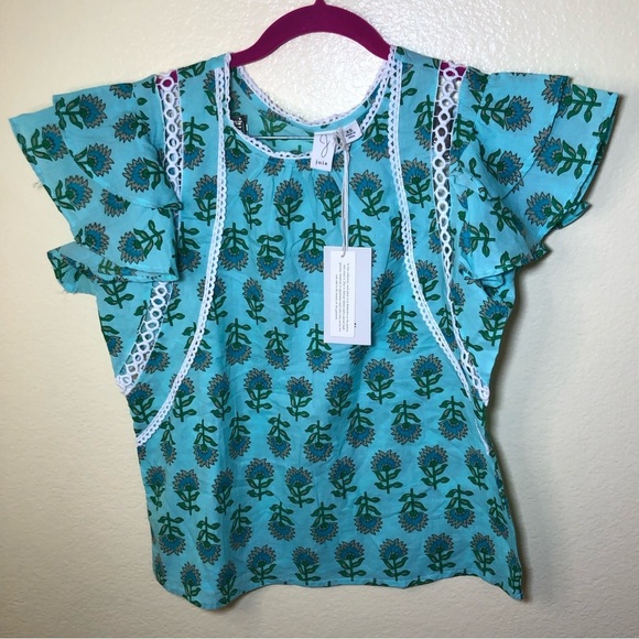 Joie ruffle sleeve floral top size XS - Picture 2 of 10